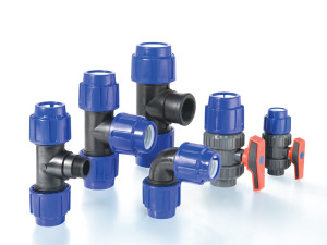 Photography of compression fittings in PP
