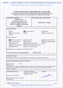 Certificates of PVC-U accessories